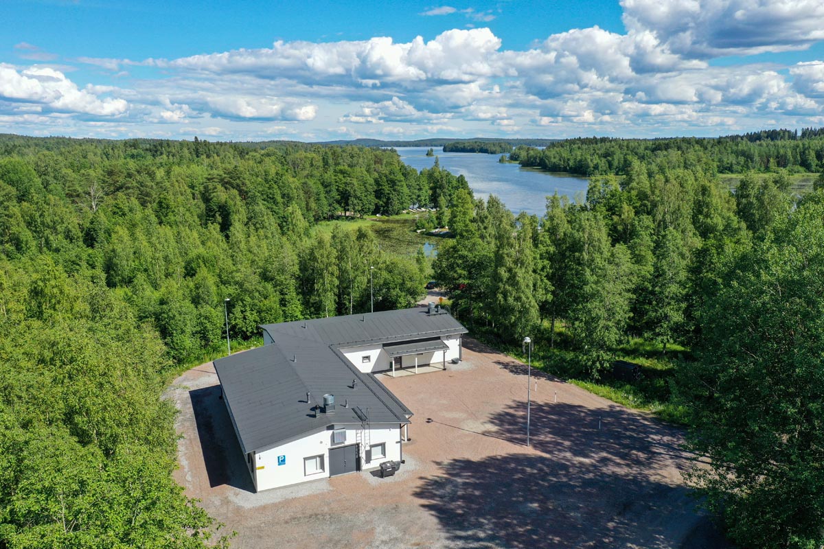 Kangasalan Rantakoulu ilmakuva moduulirakennuksesta koulukentaminen moduulirakentaminen.